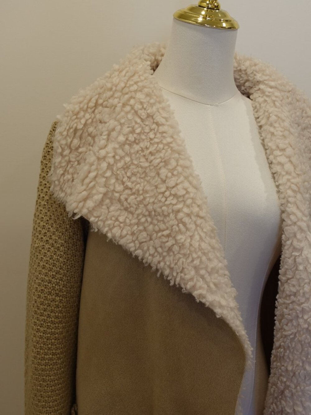 Women's love Tan Knit Cardigan Sweater Jacket Size M - Picture 2 of 5